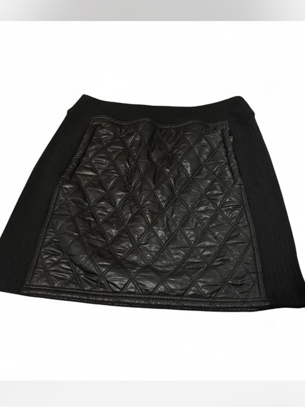 Prana Black Quilted Front Mini Skirt